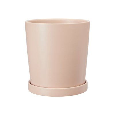 Kruka Lovisa med fat Rosa Matt 16x18cm