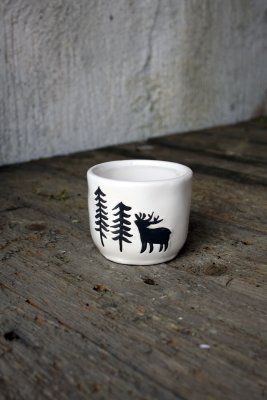 Kruka Julmotiv Vit 7x6cm