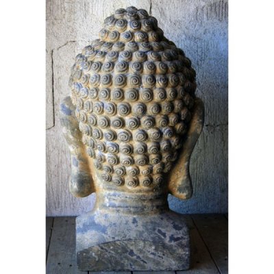 Buddhahuvud Grå 27x27x60cm