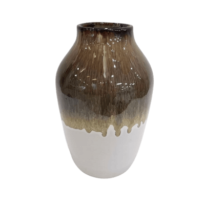 Vas Brun / Vit 17xH25cm