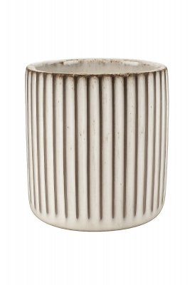 Kruka med ränder Brun / Sand 13xH14cm