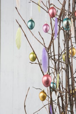 Ägg Glas Hängande Färgmix 10-pack 3x4cm