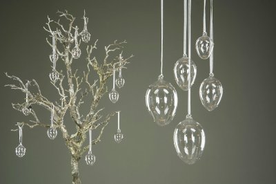 Glasägg Klar med dot 8x11cm