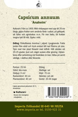 Chilipeppar 'Anaheim'