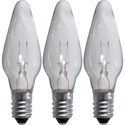 Glödlampa Adventsstake Klar E10 3-pack