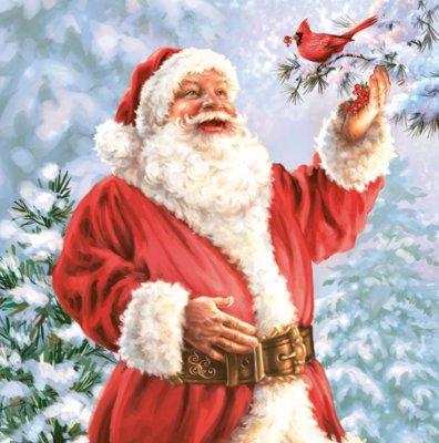 Servetter 3-lags 33x33cm 20-pack Happy Santa Claus