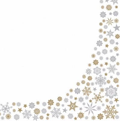 Servetter 3-lags 33x33cm 20-pack Gold & Silver Snowflakes