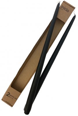 Antikljus 38cm Svart 10,5h 2-pack