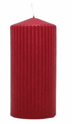 Blockljus Räfflade 67x120mm Djupröd