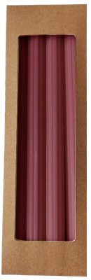 Kronljus Räfflade Mörkröd 28cm 4-pack