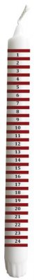 Kalenderljus Red Stripes 24cm 8,5h