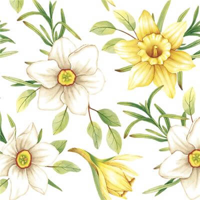Servetter 3-lags 33x33cm 20-pack Daffodils