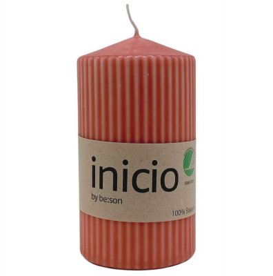 Blockljus Räfflade 67x120mm Rhubarb