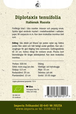 Rucola, Italiensk, Ekologisk