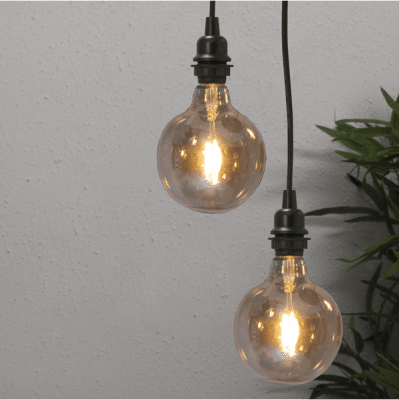 Glödlampa LED Amber E27 G125 2000K 80lm