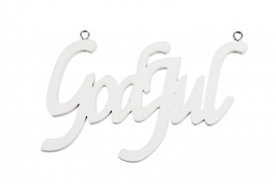 God Jul Hängande Vit 13x8cm