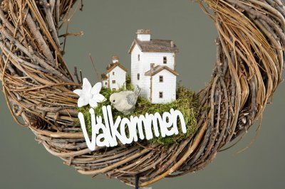 Välkommen Stick Vit 10x4cm