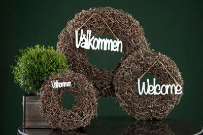 Välkommen häng Vit 30x12cm