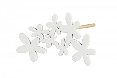 Blombukett stick vit 6x4cm