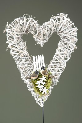 Blombukett stick vit 6x4cm