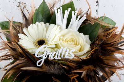 Grattis stick vit 8x4cm