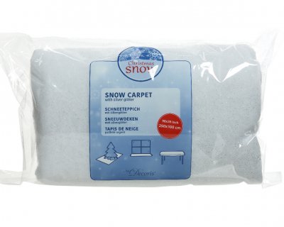 Snömatta Vit Glitter 250x100cm