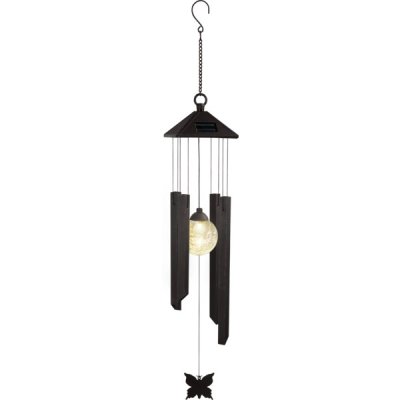 Solcell LED Vindspel Windy Svart 77cm