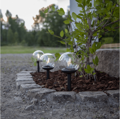 Solcellslampa LED Globe 3-pack