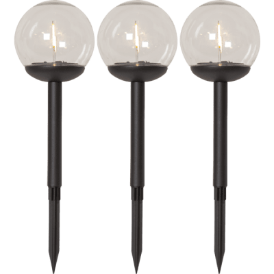 Solcellslampa LED Globe 3-pack