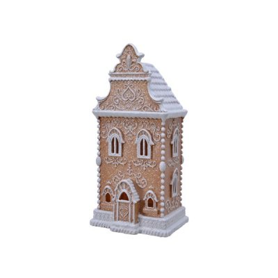 Pepparkakshus Brun/vit 14x16,8x24,3cm