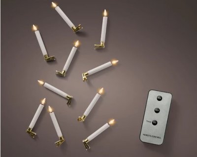 Julgransbelysning Trådlös Guld 10st