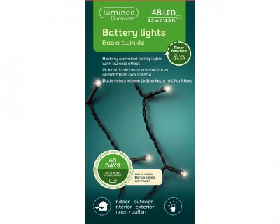 Ljusslinga LED Batteri Varmvit 48st 3,5m