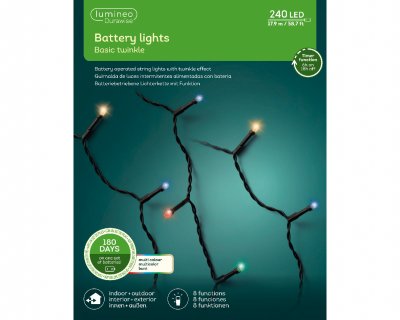 Ljusslinga LED Batteri Twinkle Multi 240st 17,9m