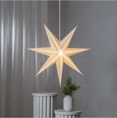 Pappersstjärna Point Vit 60x60x11cm