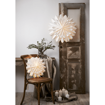 Pappersstjärna Clipp Vit 60x60x16cm