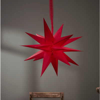 Pappersstjärna December Röd 45x45x45cm