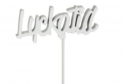 Lycka Till pinne vit 6cm