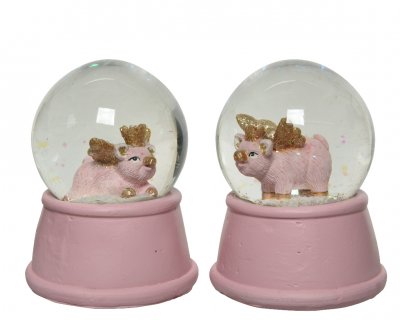 Vattenboll Gris 9x11,8cm Rosa/guld