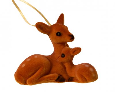 Ren med unge 10x5,5x9cm