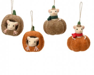 Pumpa med mus 10x10x12cm