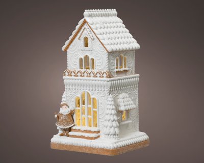 Pepparkakshus Vit 25,5x23x46,5cm