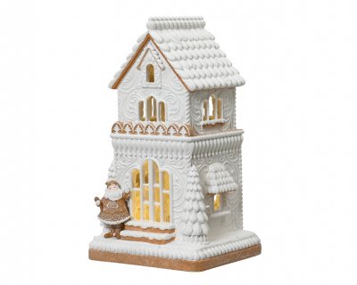 Pepparkakshus Vit 25,5x23x46,5cm
