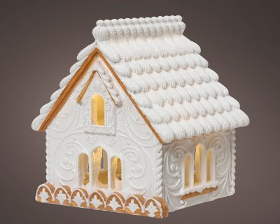 Pepparkakshus Vit 19,5x17,5x21cm