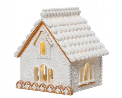 Pepparkakshus Vit 19,5x17,5x21cm