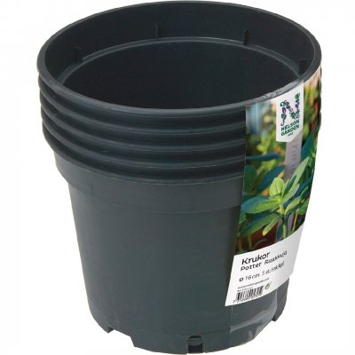 Plastkruka 17cm Rund 5-pack