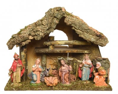 Julkrubba 8st Figurer 38x18x29cm