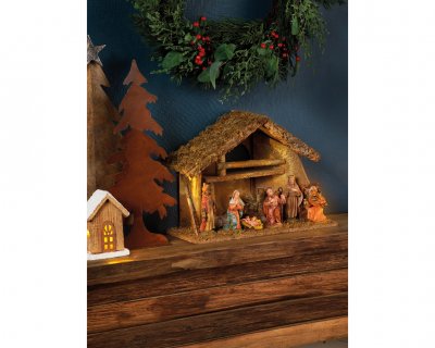 Julkrubba 8st Figurer 38x18x29cm