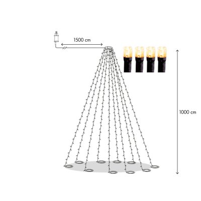 Flaggstångsbelysning 500 LED Varmvit