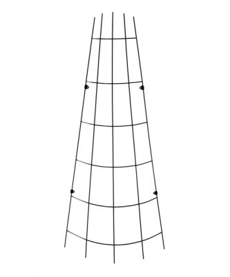 Trådspaljé Solfjäder Böjd Svart 30-75x150cm