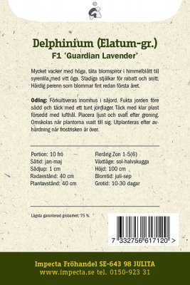 Riddarsporre, Trädgårds-, 'F1 Guardian Lavender'